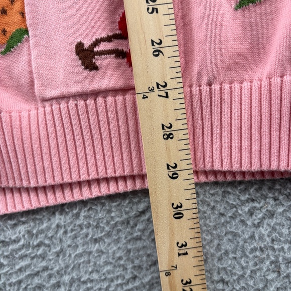 Clammy Heart Fruit Print Knit Cardigan Pink XL - Picture 7 of 10